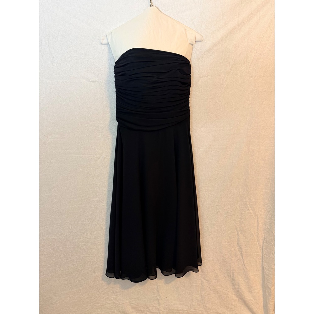 Jones New York Evening Black Strapless Ruched Cocktail Dress Size 6 Formal